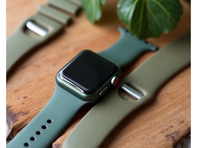 Ekologický řemínek na Apple Watch vyrobený z recyklovaných materiálů v zemité barvě