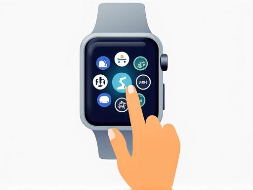 Zákazník používající Apple Watch s ikonami podpory